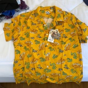 Uniqlo yellow boys aloha shirt